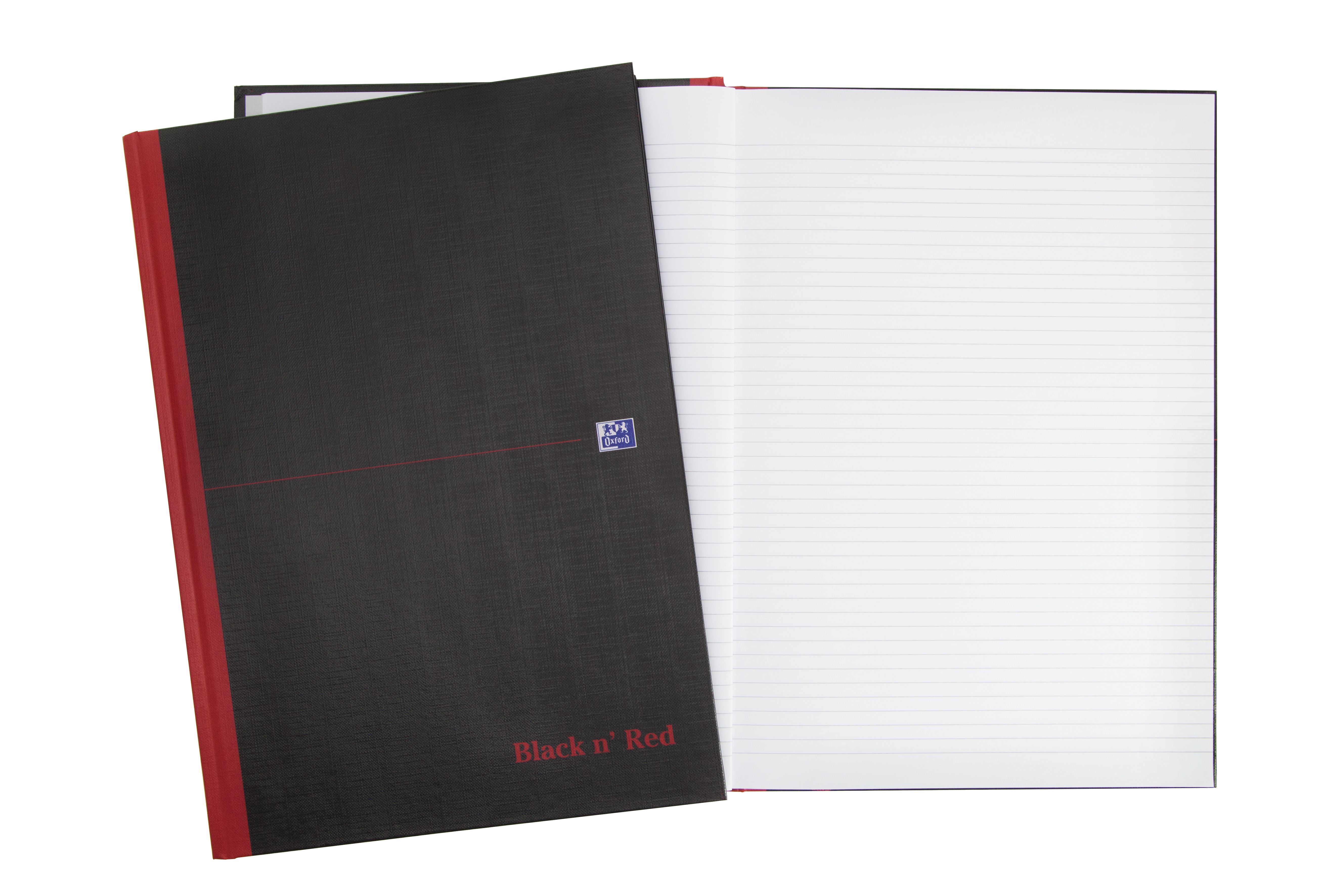 Black n Red A4 Casebound Hard Cover Notebook Narrow Ruled 192 Pages Black/Red (Pack 5)