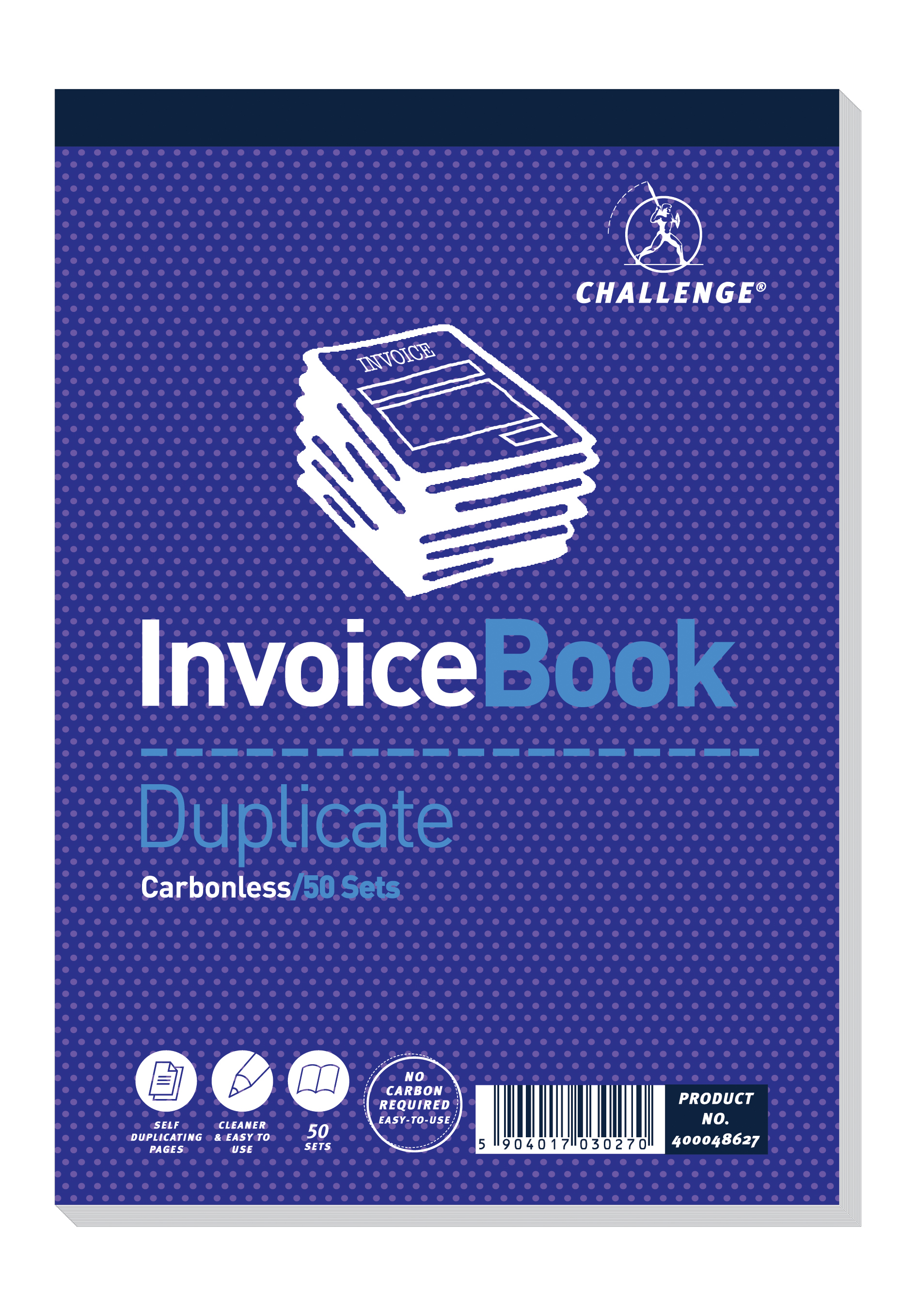 Image for Challenge Duplicate Book Headbound Carbonless Invoice 50 Sets 195x137mm Ref 400048627 [Pack 5]