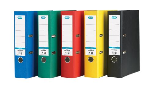 Elba Coloured Board Lever Arch File Paper on Board A4 80mm Spine Width Assorted (Pack 10) - 100025220