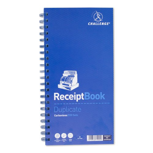Challenge+Duplicate+Book+Carbonless+Receipt+Book+Wirebound+4+Sets+a+Page+200+Sets+280x141mm+Ref+100080056