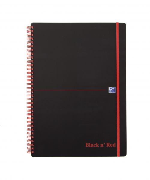 Oxford+Black+n+Red+Wirebound+Elasticated+Polypropylene+Notebook+A4+Ruled+140pages+100080166