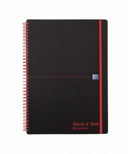 Black+n+Red+A4+Wirebound+Polypropylene+Cover+Notebook+Recycled+Ruled+140+Pages+Black%2FRed+%28Pack+5%29+-+100080167