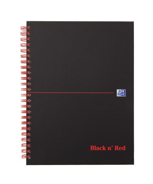 Black+n+Red+Notebook+Wirebound+90gsm+Ruled+Margin+Perforated+140pp+A5%2B+Matt+Black+Ref+100080192+%5BPack+5%5D