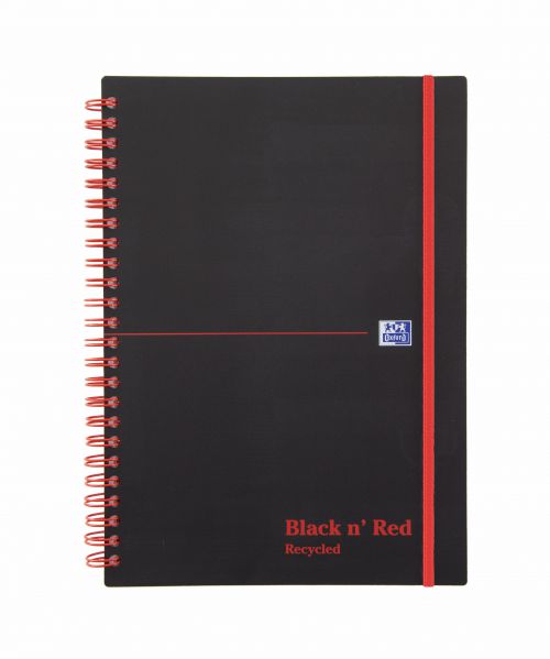 Black+n+Red+A5+Wirebound+Polypropylene+Cover+Notebook+Recycled+Ruled+140+Pages+Black%2FRed+%28Pack+5%29+-+100080221