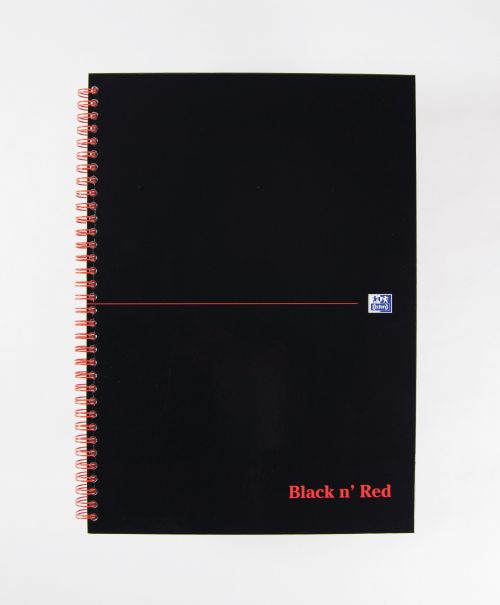 Index Black n Red Notebook Wirebound A4 Hardback A-Z Ruled 140 Pages 100080232