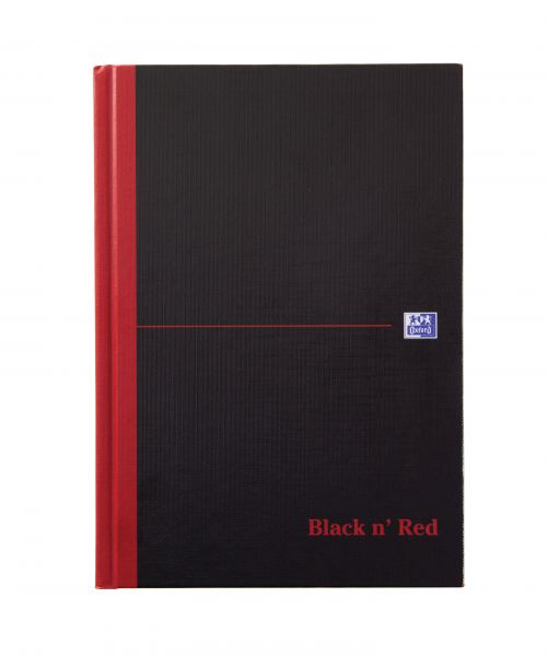 Black n Red Book Casebound 90gsm Single Cash 192pp A5 Ref 100080414 [Pack 5]