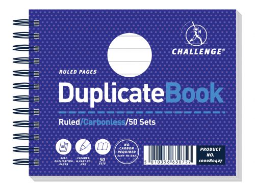 Duplicate Challenge Duplicate Book Carbonless Wirebound Ruled 105x130mm (Pack 5) 100080427