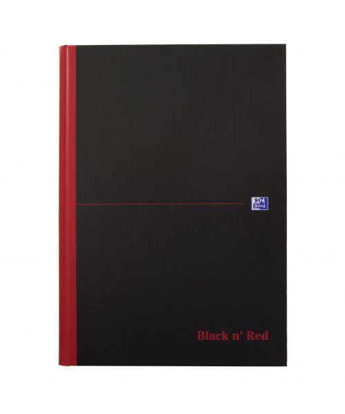 Ruled Black n Red A4 Casebound Hard Cover Notebook Smart Ruled 96 Pages Black/Red