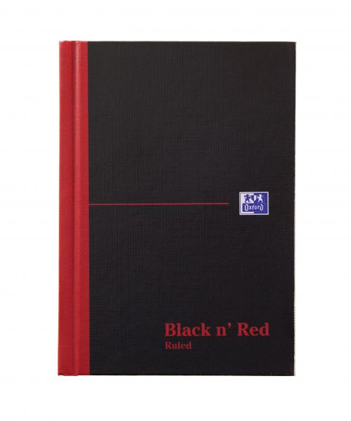 Black+n+Red+Notebook+Casebound+90gsm+Ruled+192pp+A6+Ref+100080429+%5BPack+5%5D
