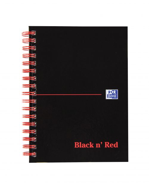 Black+n+Red+A6+Wirebound+Hard+Cover+Notebook+Ruled+140+Pages+Black%2FRed+%28Pack+5%29+-+100080448