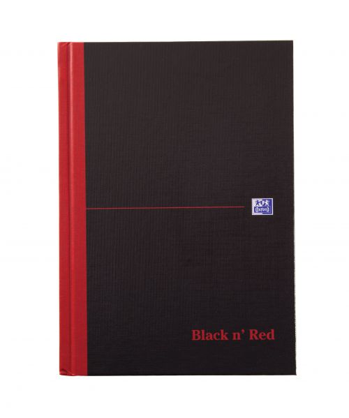 Black n Red Notebook Casebound 90gsm Ruled 192pp A5 Ref 100080459 [Pack 5]