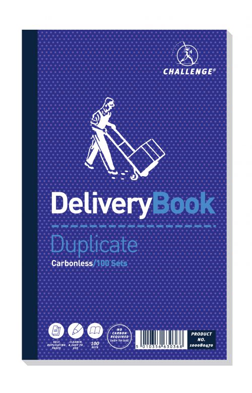 Duplicate Challenge Duplicate Book Carbonless Delivery Note 210x130mm (Pack 5) 100080470