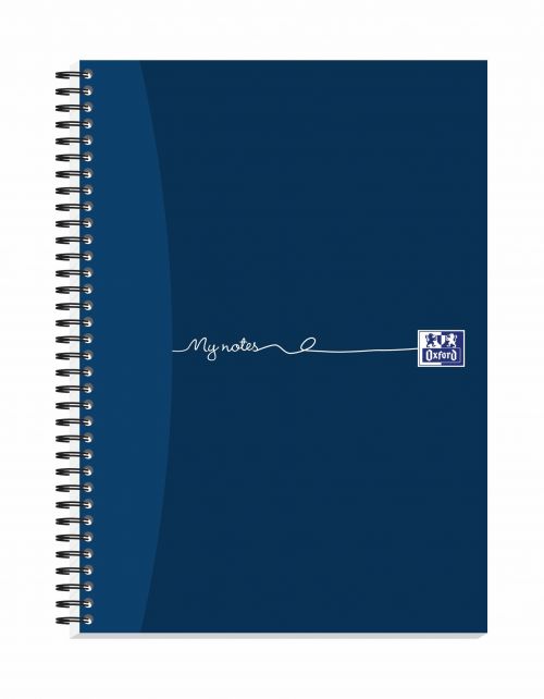 Oxford MyNotes Notebook Wirebound 90gsm Ruled Margin Perf Punched 4 Holes 200pp A4 Ref 100082373 [Pack 3]