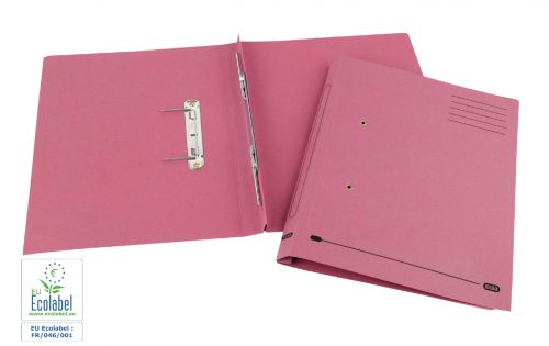 Elba Spirosort Transfer Spring File Recycled Mediumweight 285gsm Foolscap Pink Ref 100090162 [Pack 25]
