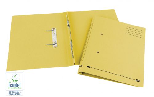 Elba Spirosort Transfer Spring File Recycled Mediumweight 285gsm Foolscap Yellow Ref 100090163 [Pack 25]