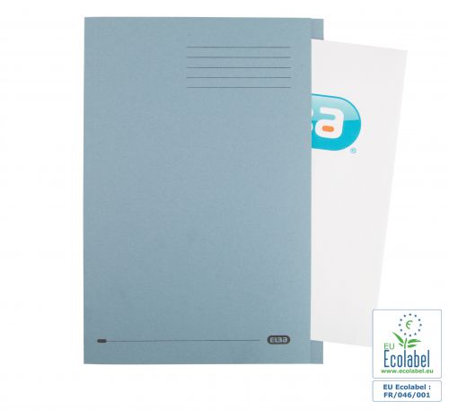 Elba Foolscap Square Cut Folder Recycled Mediumweight 285gsm Manilla Blue Ref 100090217 [Pack 100]