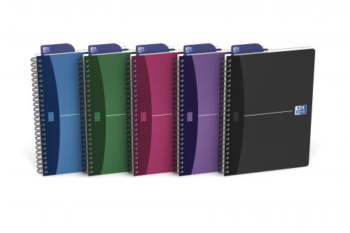 Oxford Office Notebook Poly Wirebound 90gsm Smart Ruled 180pp A5 Assorted Colour Ref 100101300 [Pack 5]