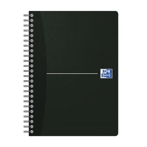 Oxford+Essentials+Notebook+A4+Soft+Card+Wirebound+SCRIBZEE+Compatible180+Pages+Black+%28Pack+5%29+100102931