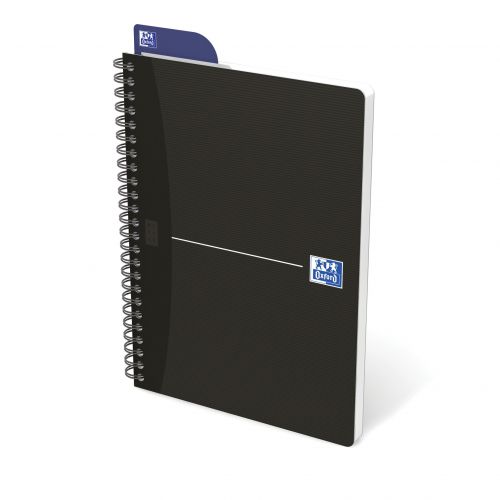 Oxford Office Notebook Wirebound Soft Cover 90gsm Smart Ruled 180pp A5 Black Ref 100103627 [Pack 5]