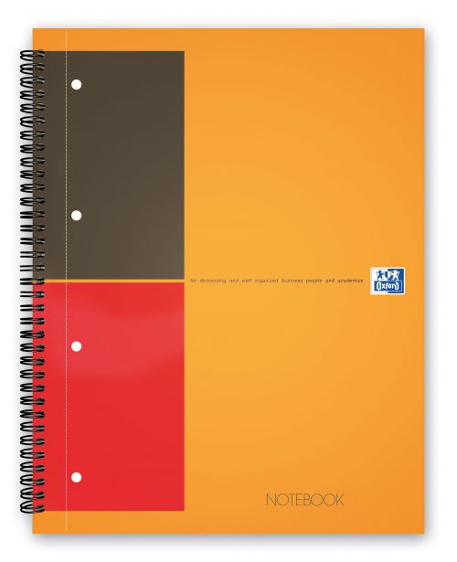 Oxford+International+Wirebound+Notebook+A4%2B+Perforated+160+Pages+Orange+100104036