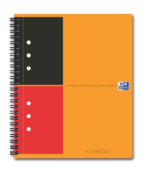 Oxford Int Active Book Poly Wbnd 80gsm Smart Ruled Perf Punched 10 Holes 160pp A5+ Ref 100104067 [Pack 5]