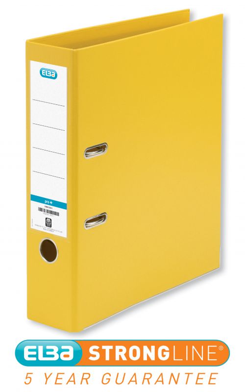 Elba Lever Arch File PP 70mm Spine A4 Yellow Ref 100202166 [Pack 10]