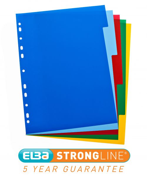 Oxford+Subject+Dividers+5-Pt+PP+Multipunched+Fully+Coloured+120+Micron+A4+Multicoloured+Ref+100205075
