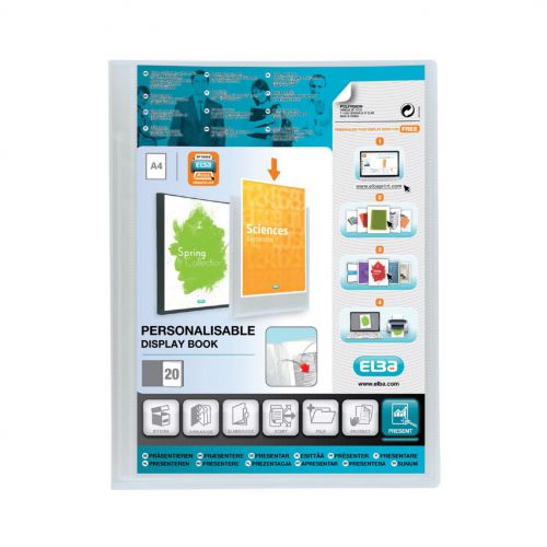 Oxford+Polyvision+Display+Book+Polypropylene+20+Pockets+A4+Clear+Ref+100206088