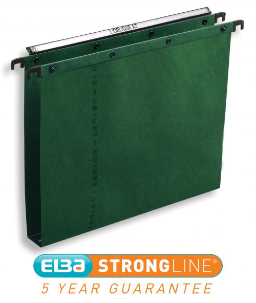 Elba AZO Ultimate Linking Suspension File 30mm Wide-base 240gsm Foolscap Green Ref 100330319 [Pack 25]