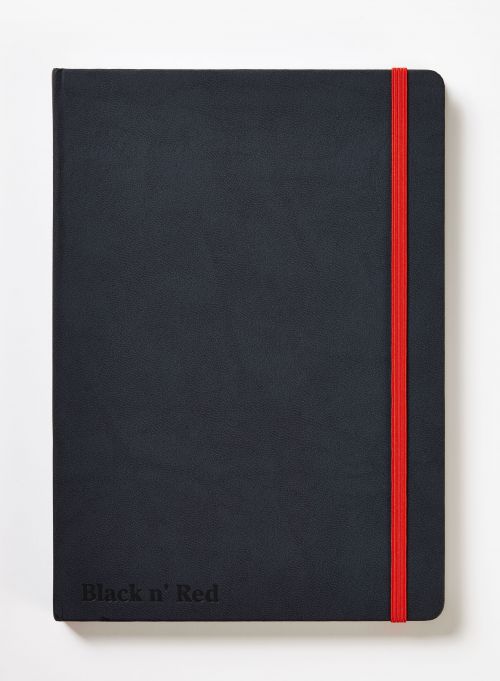 Black n Red A5 Casebound Hard Cover Journal Ruled 144 Pages Black/​Red - 400033673