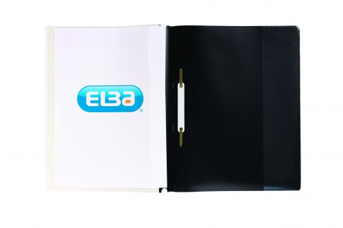 Elba A4+ Report File Capacity 160 Sheets Clear Front A4 Black Ref 400055036 [Pack 25]