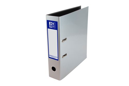 Elba Lever Arch File Laminated Gloss Finish 70mm Capacity Paper on Board A4 Silver Ref 400107439