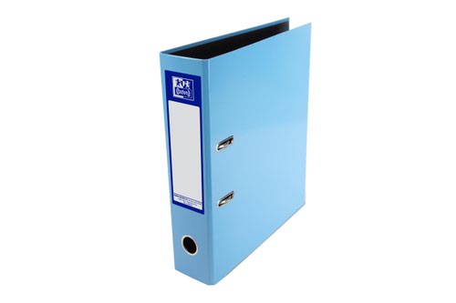Elba Lever Arch File Laminated Gloss Finish 70mm Capacity Paper on Board A4 Light Blue Ref 400132438
