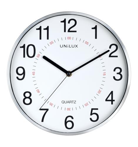 Unilux Clock Aria 285mm Diameter Metal Grey Rim 400094280