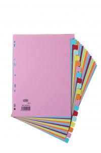 Elba 20-Part Card Divider Recycled Manilla A4 Assorted 400007438