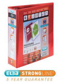 Elba Panorama Presentation Lever Arch File Polypropylene A4 90mm Spine Width A4 Red (Pack 5) - 400008437