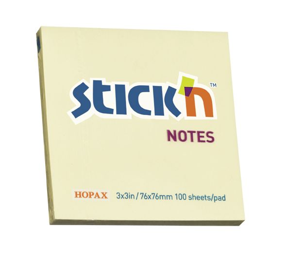 Value Sticky Notes 76x76mm YL PK12