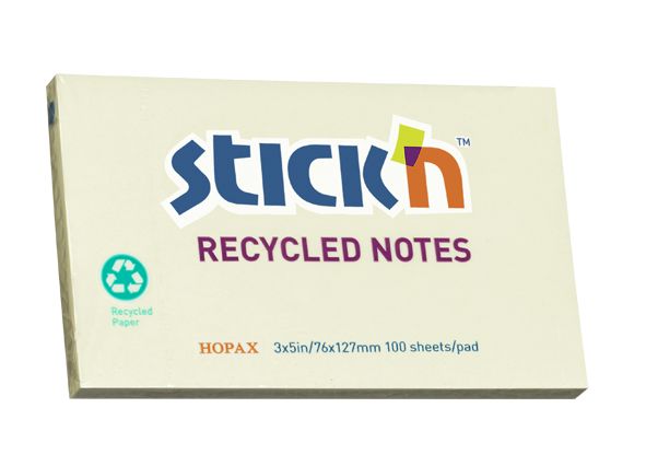 Recycled Notes 76x127mm Pastel YL PK12