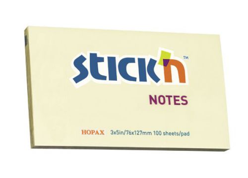 Stickn+Adhesive+Note+76x127mm+Yellow+Pk12