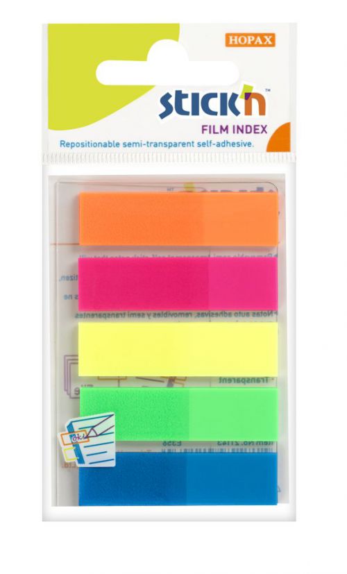 Tabs ValueX Index Flags Repositionable 12x45mm 5x25 Flags Neon Assorted Colours (Pack 125) 21050