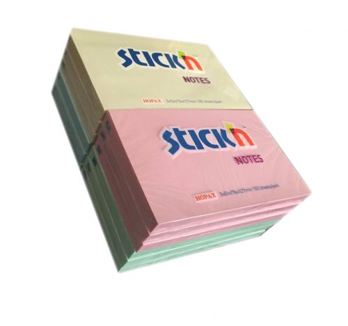 Coloured ValueX Stickn Notes 76x127mm 100 Sheets Pastel Colours (Pack 12) 21330