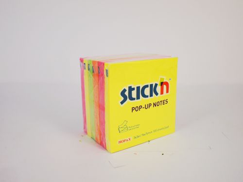 Z Notes ValueX Stickn Pop-Up Notes 100 Sheets Neon Colours (Pack 6) EH7674