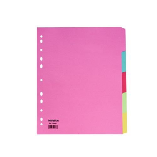 Initiative+Divider+A4+Extra+Wide+Manilla+5+Part+Multi-Coloured+150gsm+100%25+Recycled