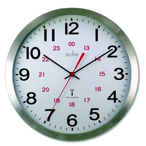Acctim+Century+Radio+Controlled+Aluminium+Case+Wall+Clock