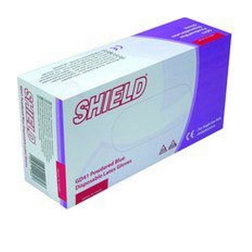 Shield+Blue+Powdered+Latex+Gloves+Large+Pack+100