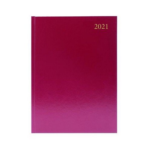 Desk+Diary+Day+Per+Page+Appointments+A5+Burgundy+2021+KFA51ABG21