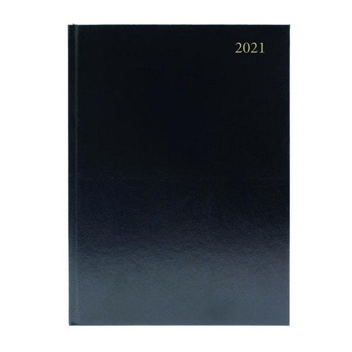 Desk+Diary+Day+Per+Page+A5+Black+2021+KFA51BK21