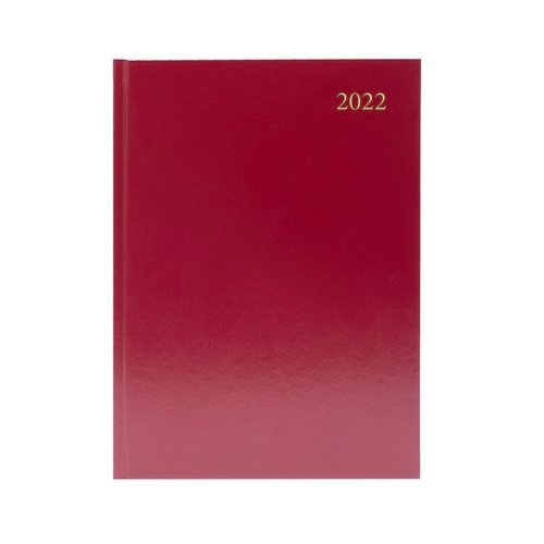 Desk+Diary+2+Days+Per+Page+A5+Burgundy+2022+KFA52BG22