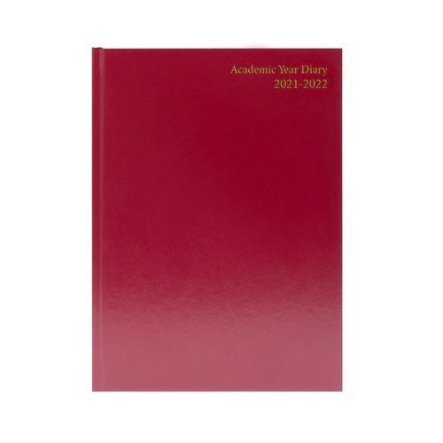 Desk+Diary+2+Pages+Per+Day+A4+Burgundy+2022+KF2A4BG22
