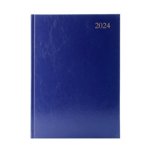 2024+Diary+A4+Day+Per+Page+Blue